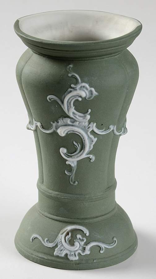 Green Bisque Giftware 5" Vase by Schafer & Vater-1