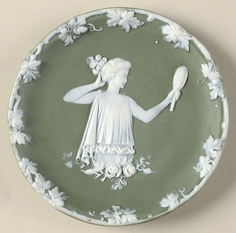 Green Bisque Giftware Wall Plaque by Schafer & Vater-1