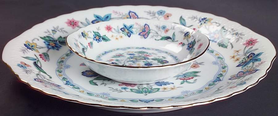 Garden of India (Scalloped) (2pc) Party Serving/Chip & Dip-Plate & Bowl by Sadek-1