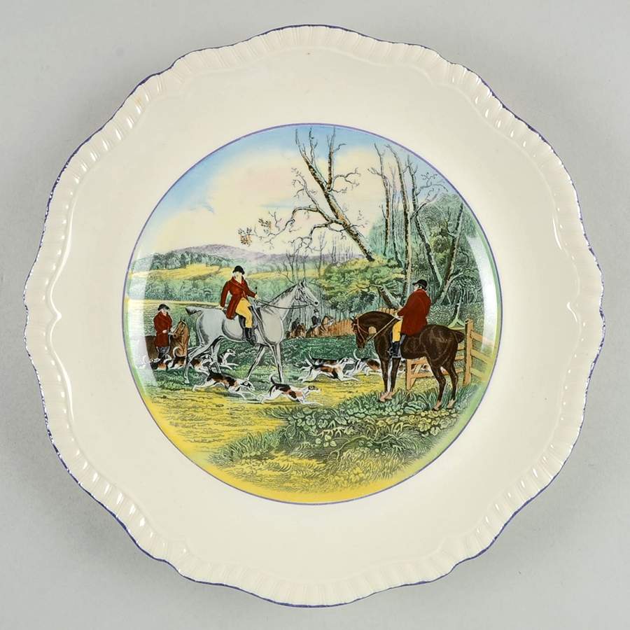 Herring Hunt (Gadroon, Purple Trim) Dinner Plate by Spode-1