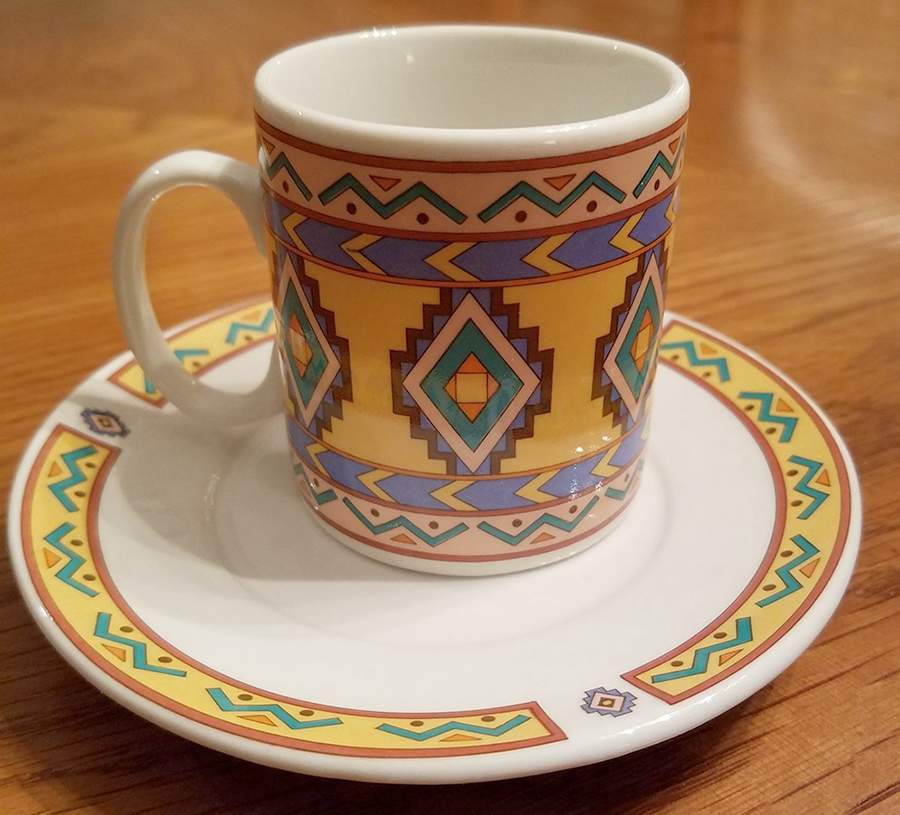Aztec Flat Cup & Saucer Set by Studio Nova-1