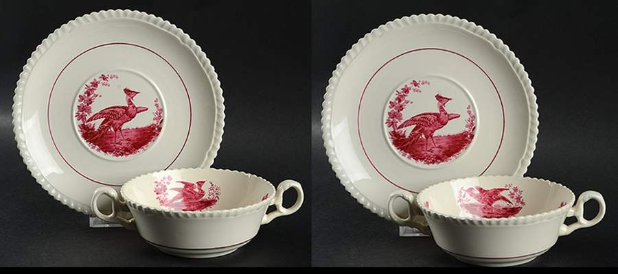 2-7832 Flat Cream Soup Bowl & Saucer Set by Spode-1