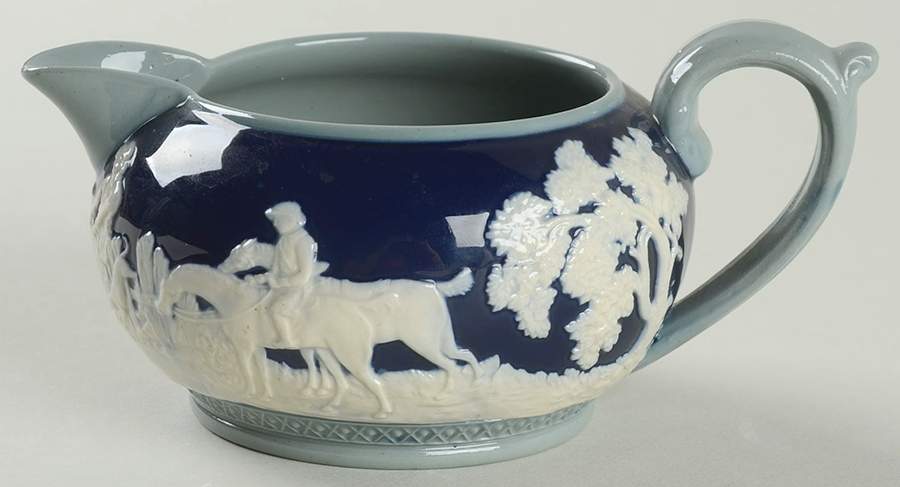 Sprigged Ware, Dark Blue Creamer by Spode-1