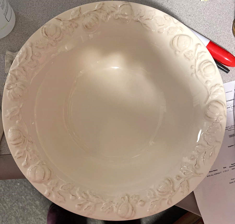 Pumpkin White 13" Pasta Serving Bowl by Sur La Table-1