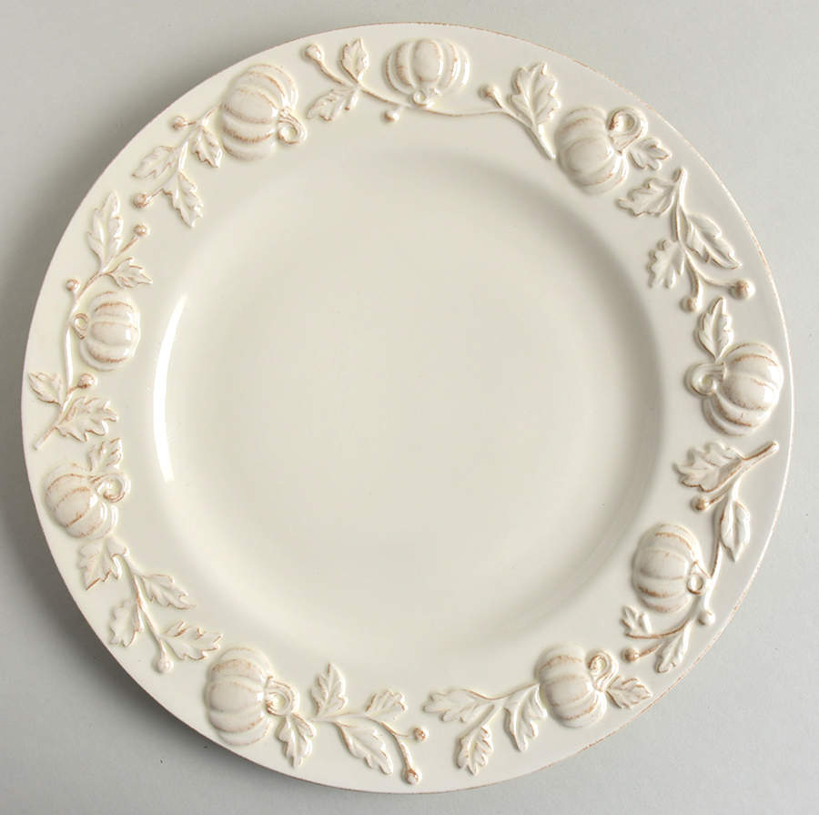 Pumpkin White Dinner Plate by Sur La Table-1