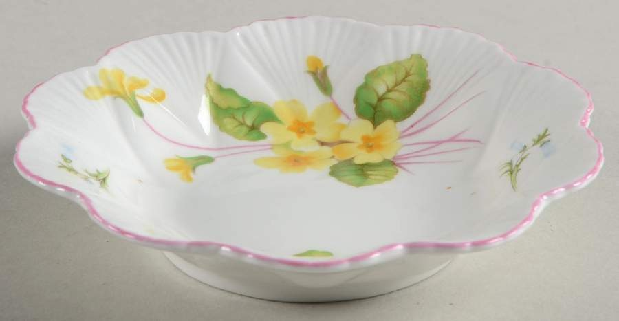 Primrose (Dainty Shape, Pink Trim) Round Sweet Meat Dish by Shelley-1