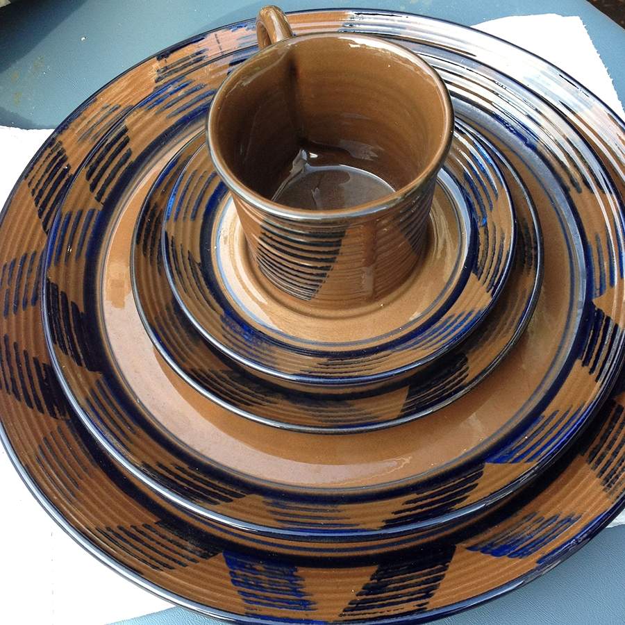 Indian Summer Blue Dinner Plate by Stangl-1