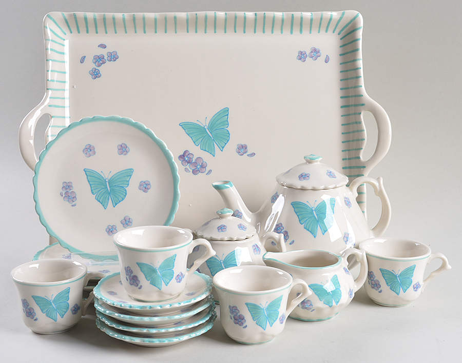 Butterfly (18 Piece) Child's Tea Set by Sadek-1