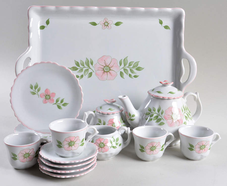Pink Blossom (18 Piece) Child's Tea Set by Sadek-1