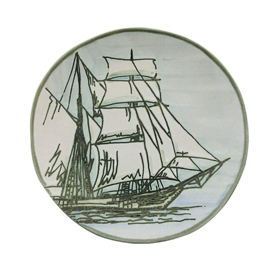 Coastal Sketchbook Accent Salad Plate by Spectrum-1