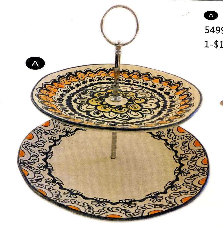 Isabells 2 Tiered Serving Tray (Dinner & Salad Plate) by Spectrum-1