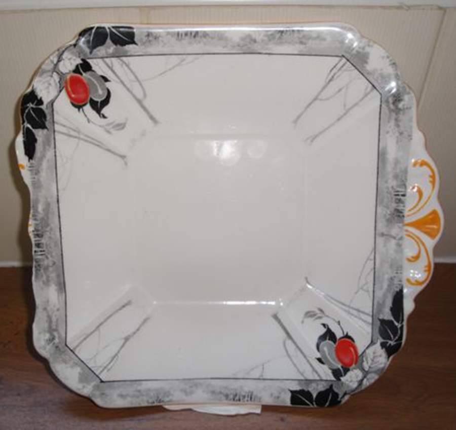 SHE91 Square Handled Cake Plate by Shelley-1