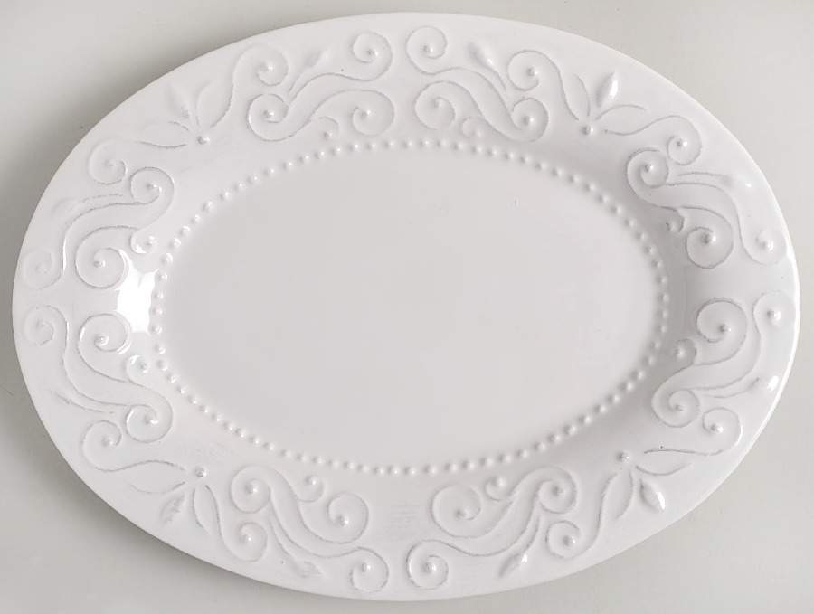 SWZ13 White 14" Oval Serving Platter by Sweet Ceramics (La Ceramica d'Italia)-1