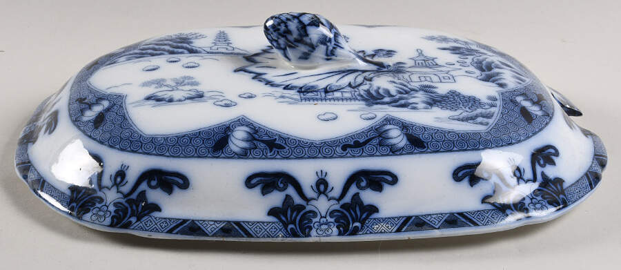 LANDSCAPE FLOW BLUE Lid for Tureen by Spode-1