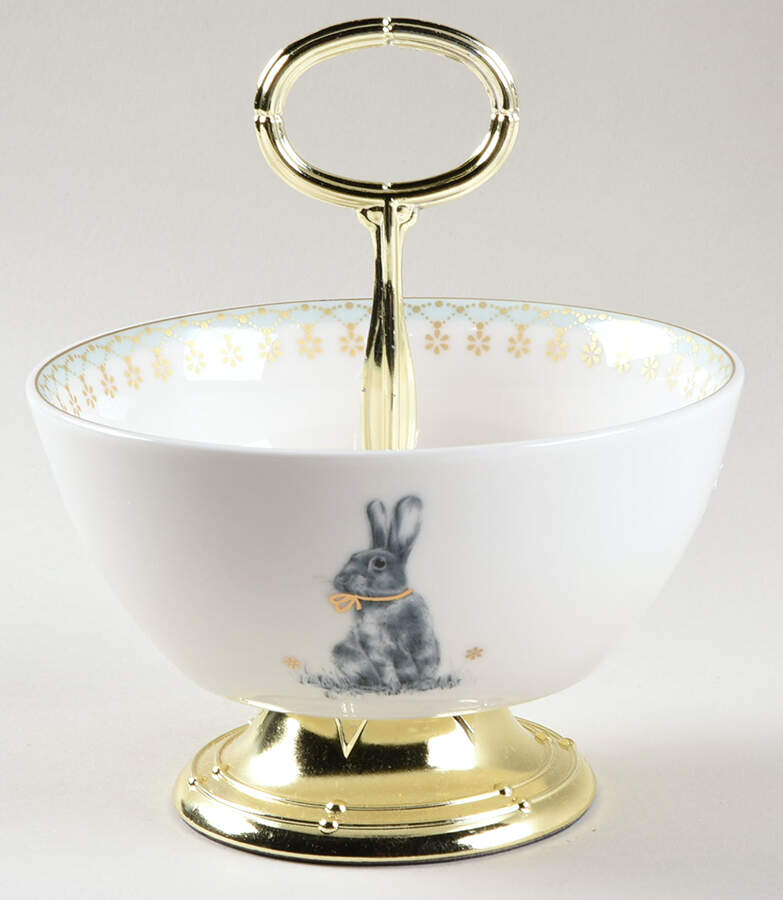Meadow Lane 6"-7" Handled Footed Nut Dish HC by Spode-1