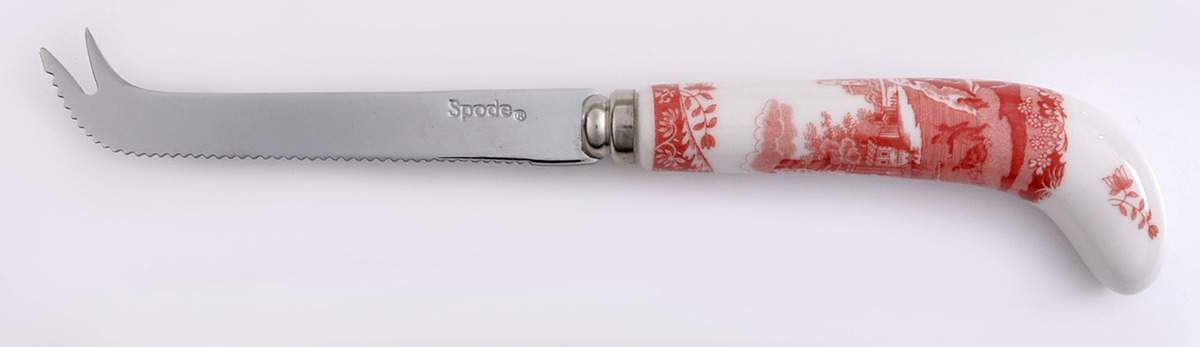 Cranberry Italian Cheese Knife with Stainless Blade by Spode-1