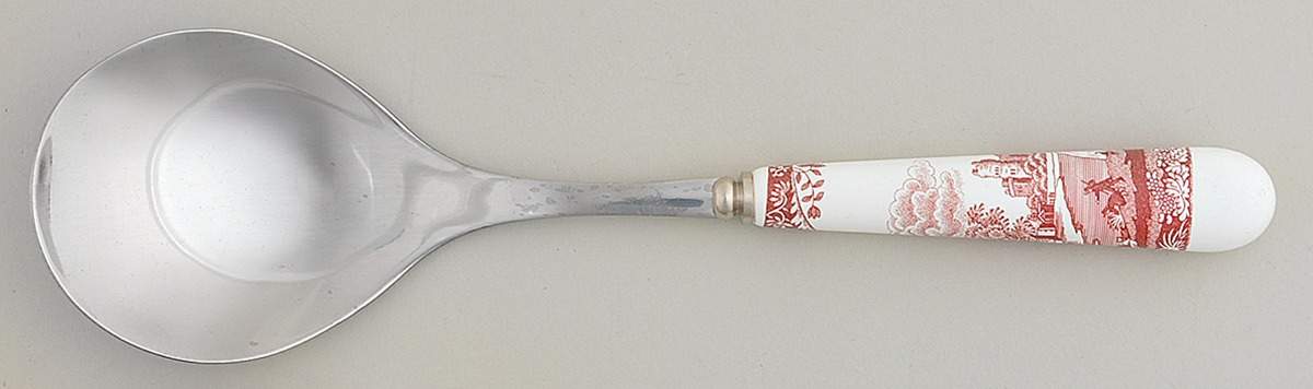 Cranberry Italian Salad Serving Spoon with Stainless Bowl by Spode-1