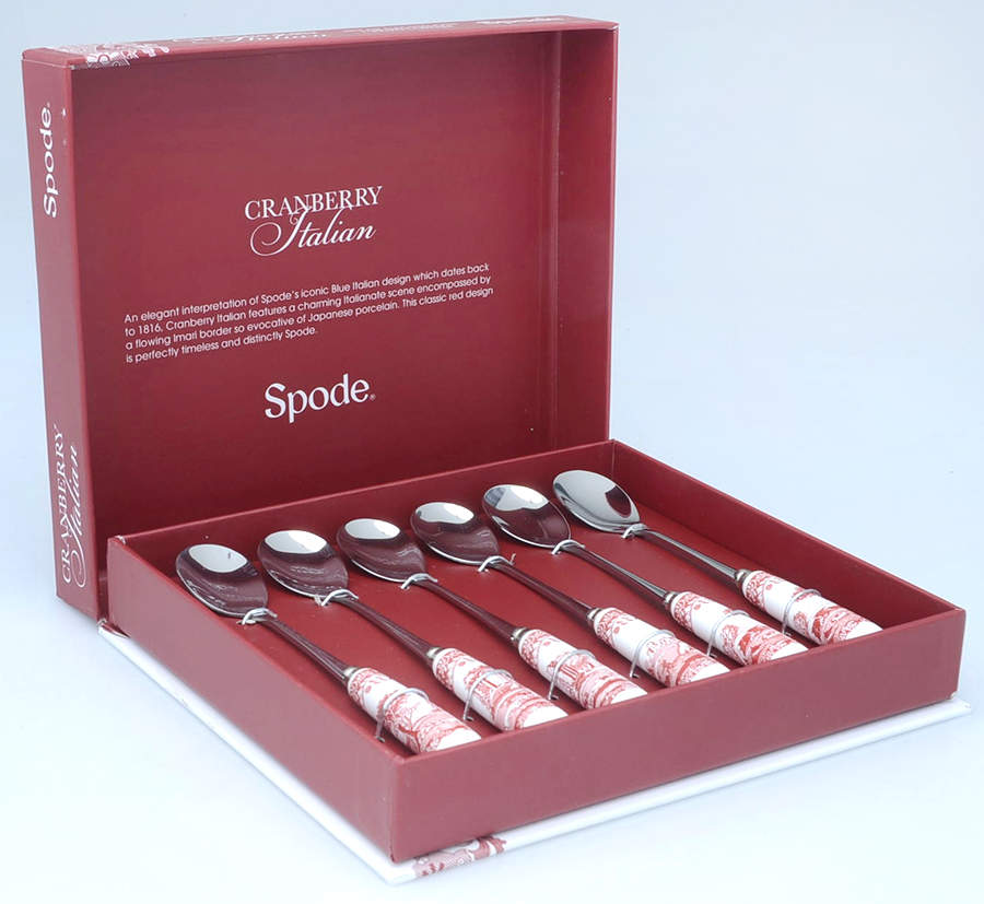 Cranberry Italian Teaspoon - Set of 6 Boxed by Spode-1