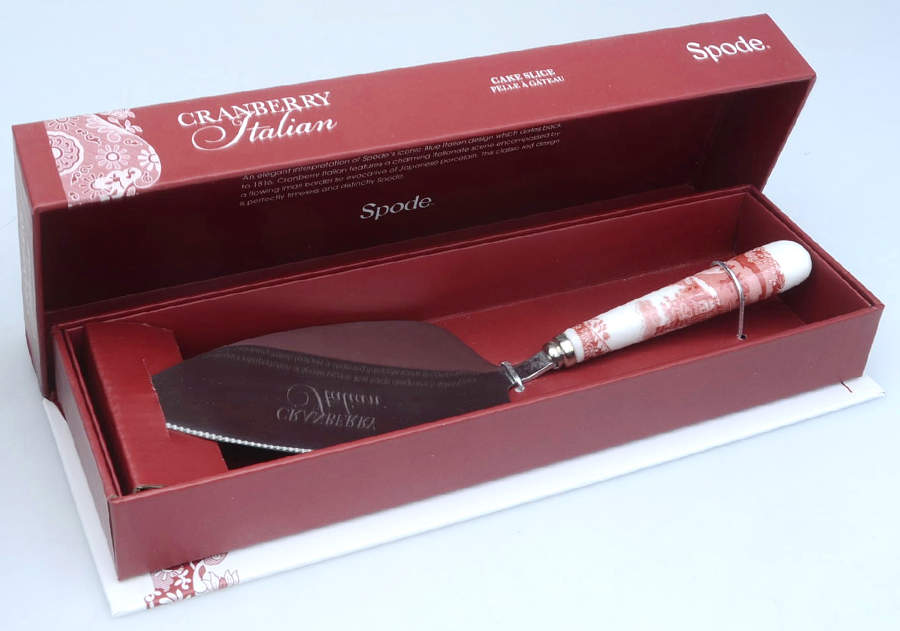 Cranberry Italian Cake Server W/Stainless Blade by Spode-1