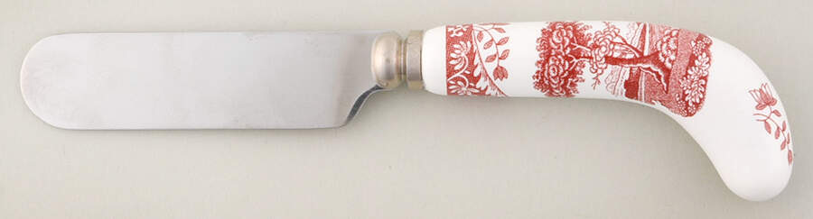 Cranberry Italian Individual Cheese Spreader by Spode-1