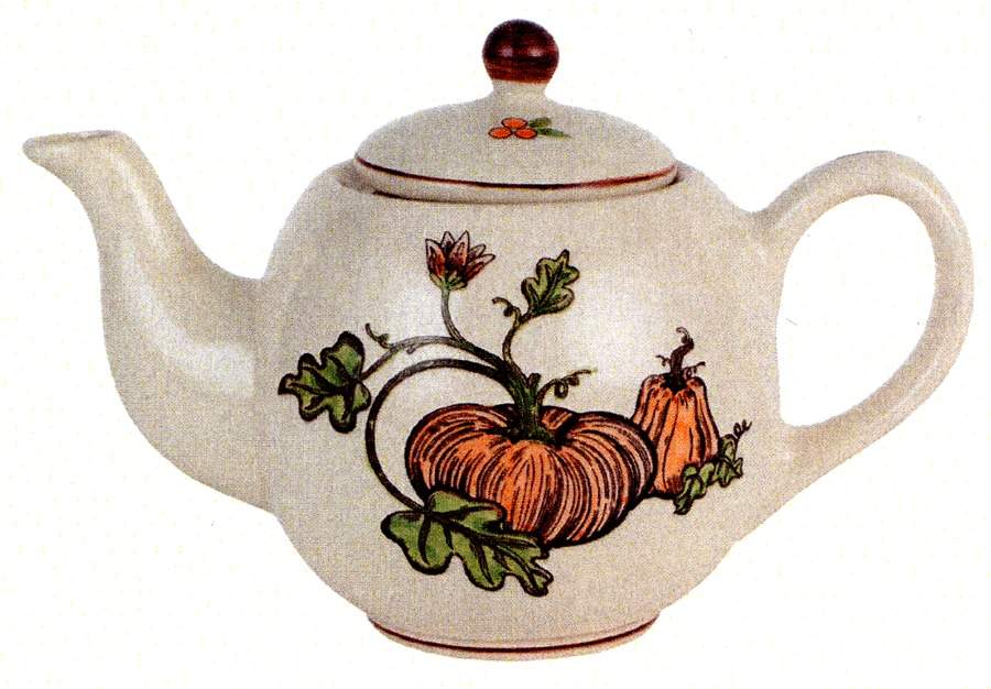 Pumpkin Fields Teapot & Lid by Sadek-1