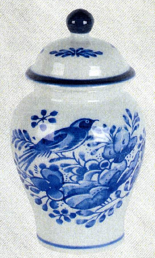 Delft Garden Large Temple Jar & Lid by Sadek-1