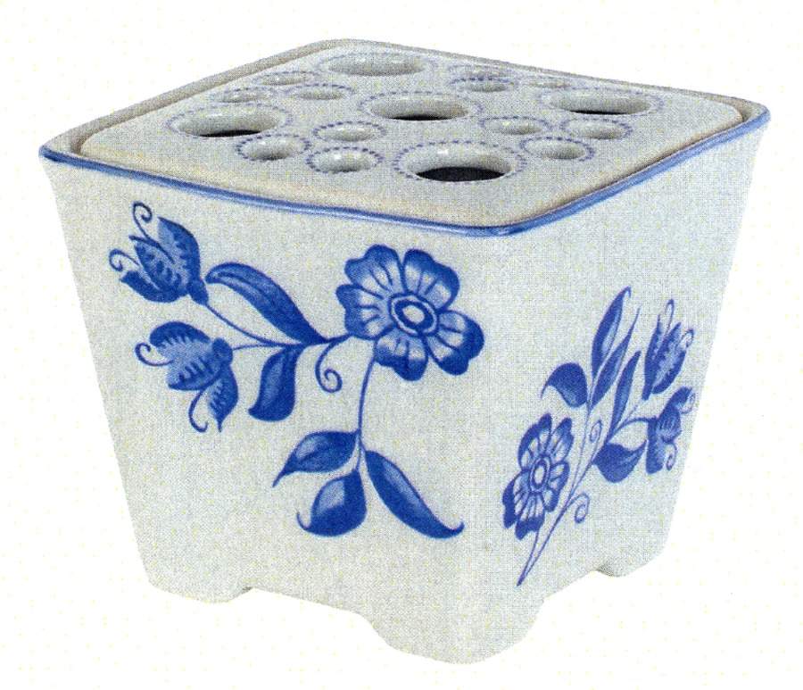 Delft Garden Square Pierced Flower Brick by Sadek-1