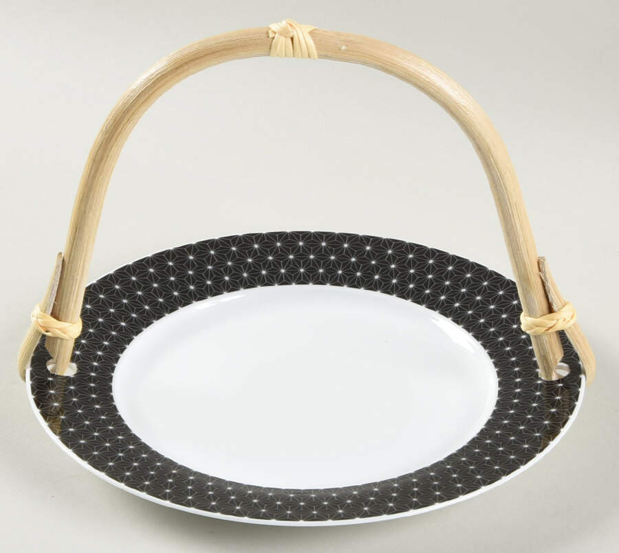 Retrospect 5 3/8"-5 5/8" Bamboo Handled Serving Plate  HC by Spode-1