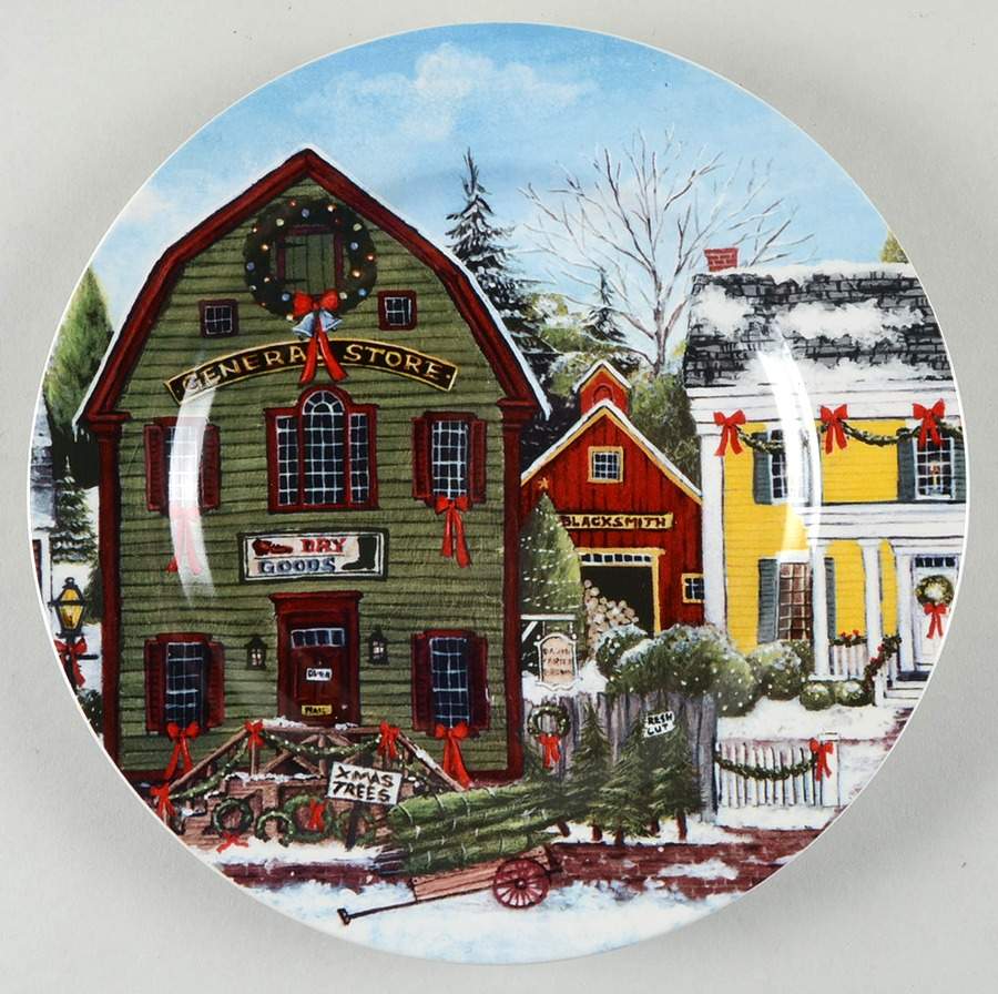 Christmas Village Salad Plate by Sakura-1