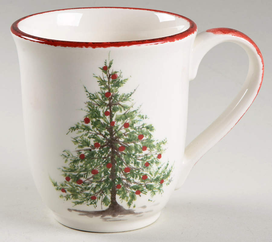 Holly and Pine (Holly Spray Border) Mug by Sur La Table-1