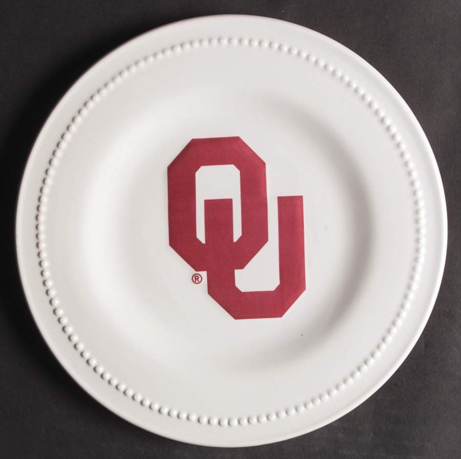 Oklahoma University Salad Plate - Set of 4 by Slavic Treasures-1