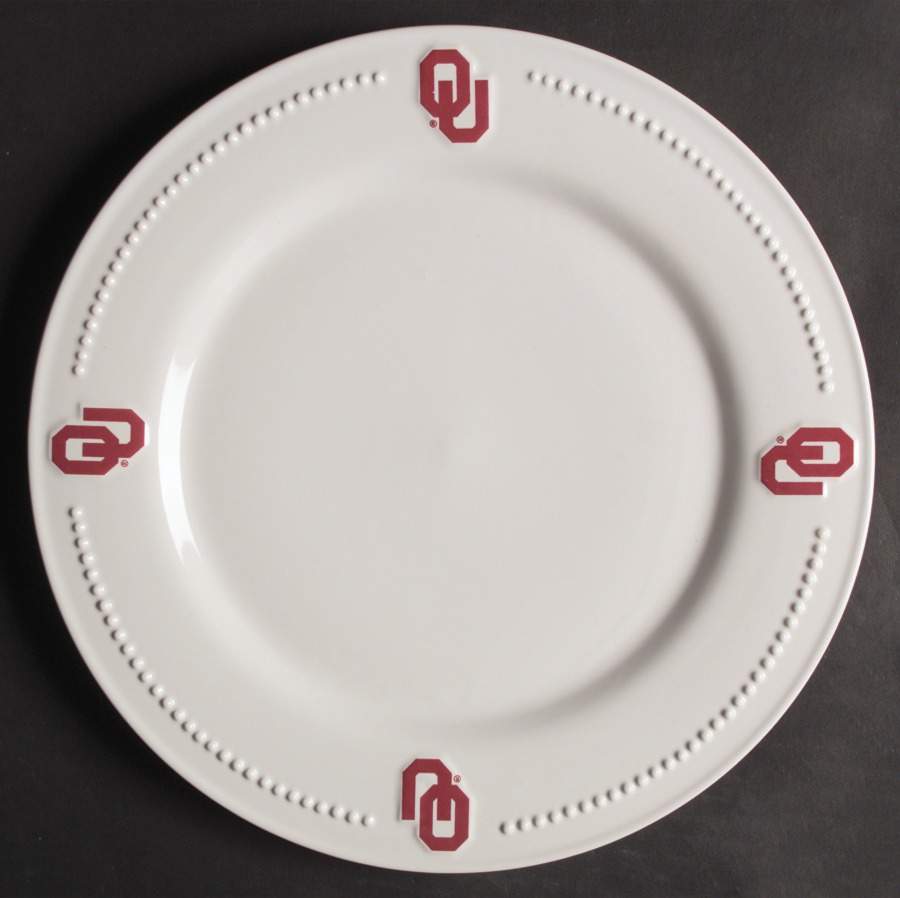 Oklahoma University Dinner Plate - Set of 4 by Slavic Treasures-1