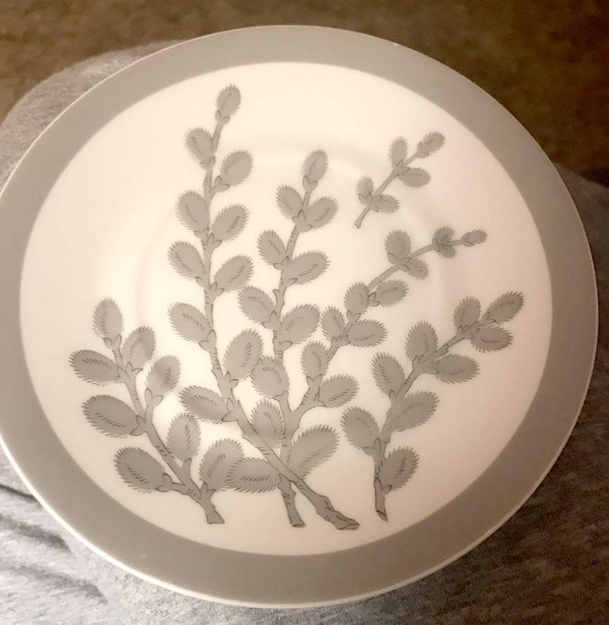Pussy Willow Salad Plate by Shafford-1