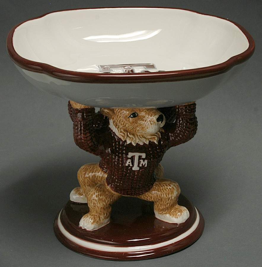 Texas A&M Footed Figural Candy Bowl by Slavic Treasures-1