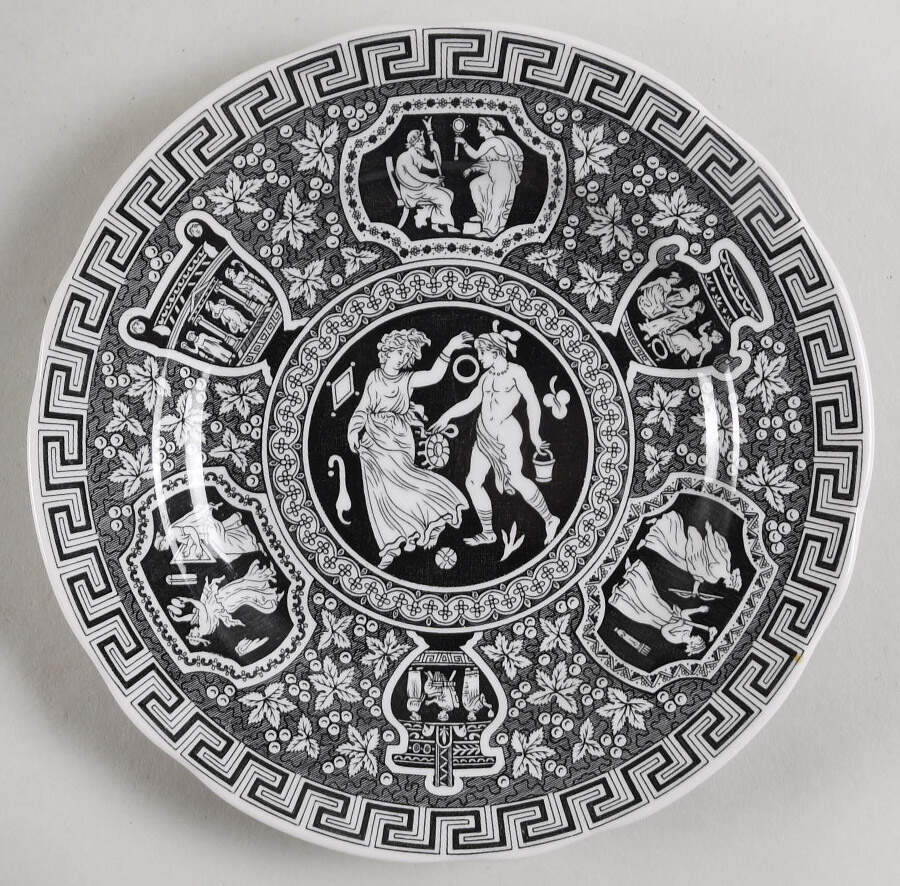 Greek Black (Scalloped) Bread & Butter Plate by Spode-1