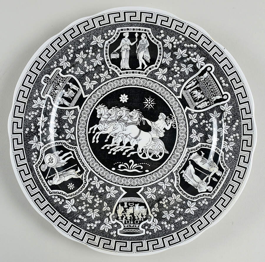 Greek Black (Scalloped) Dinner Plate by Spode-1