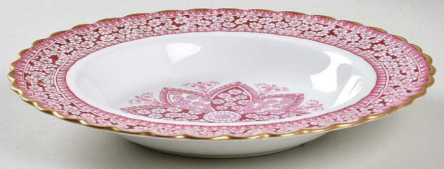 Primrose Rose (Luster Trim) Large Rim Soup Bowl by Spode-1