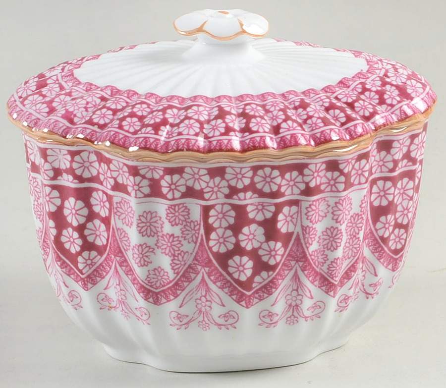 Primrose Rose (Luster Trim) Sugar Bowl & Lid by Spode-1