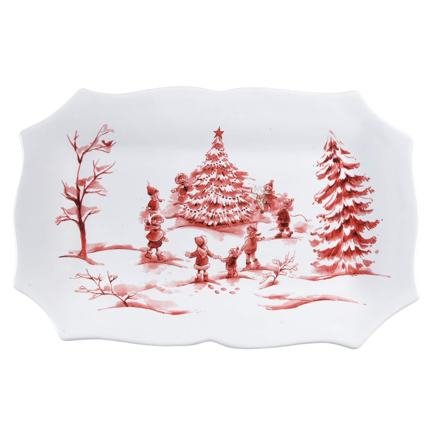 Snowy Lane 14" Rectangular Serving Platter by Sur La Table-1