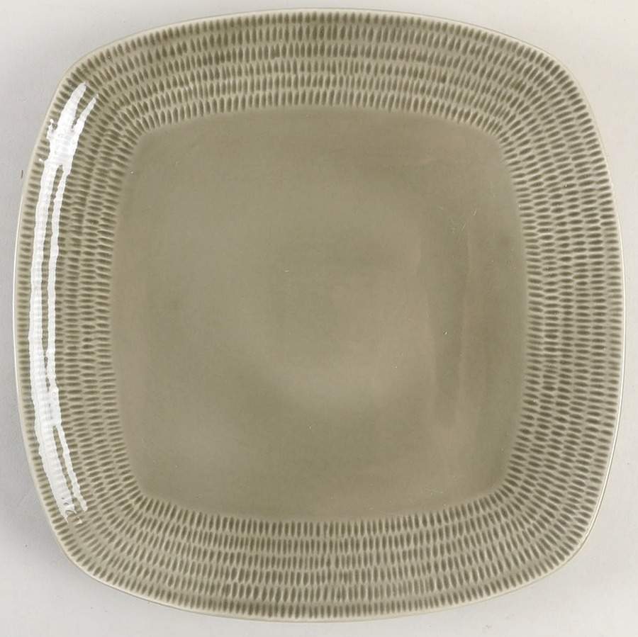Forge Taupe Square Dinner Plate by Sango-1