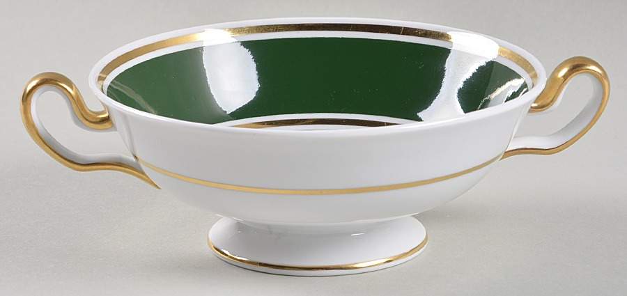 Y6478 Green Footed Cream Soup Bowl by Tiffany-1