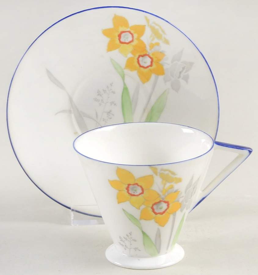 Narcissus Footed Demitasse Cup & Saucer Set by Shelley-1