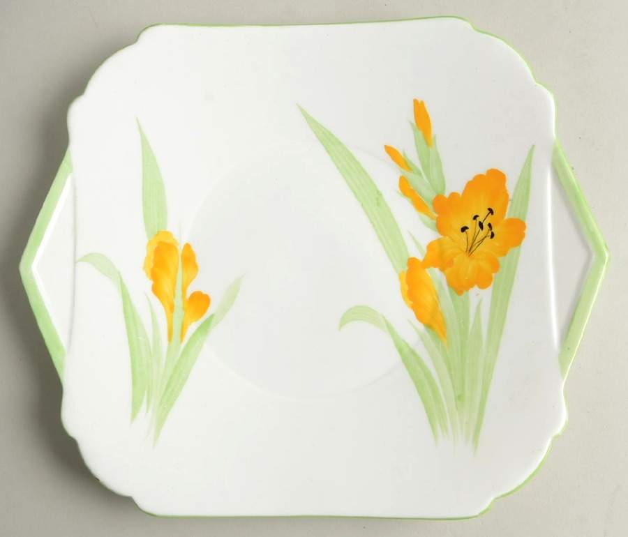 Gladiola Handled Cake Plate by Shelley-1