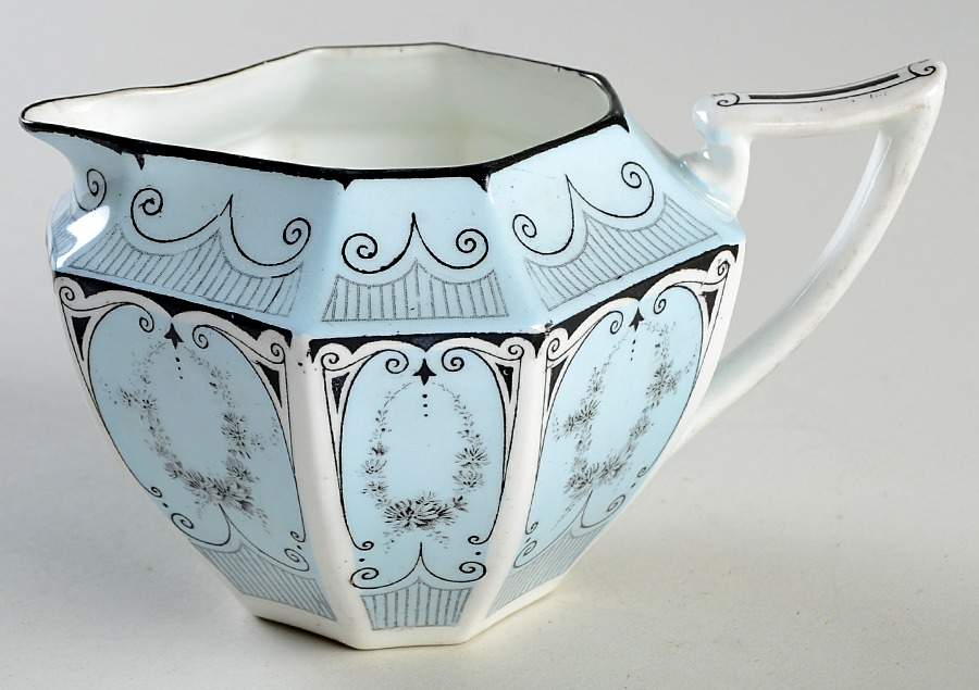 Garland of Flowers Blue Creamer by Shelley-1