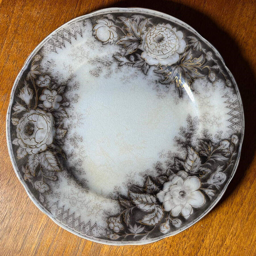 Jardiniere Black Salad Plate by Sarreguemines-1