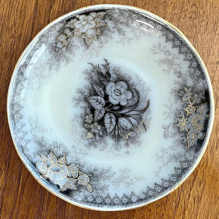 Jardiniere Black Saucer by Sarreguemines-1