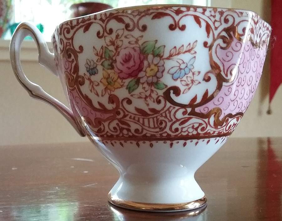Tudor Rose Pink Footed Cup by Salisbury-1