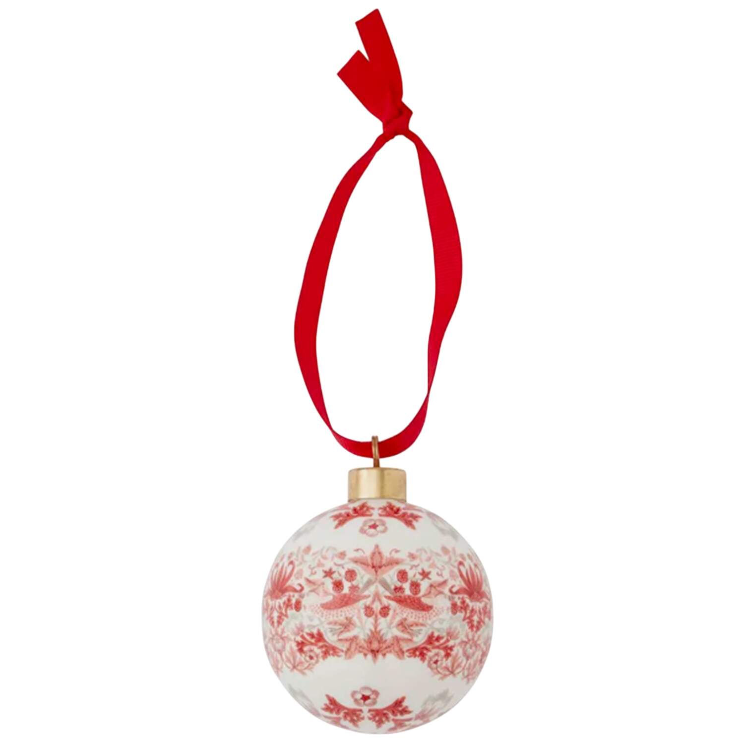 Strawberry Thief Bauble Ornament by Spode-1