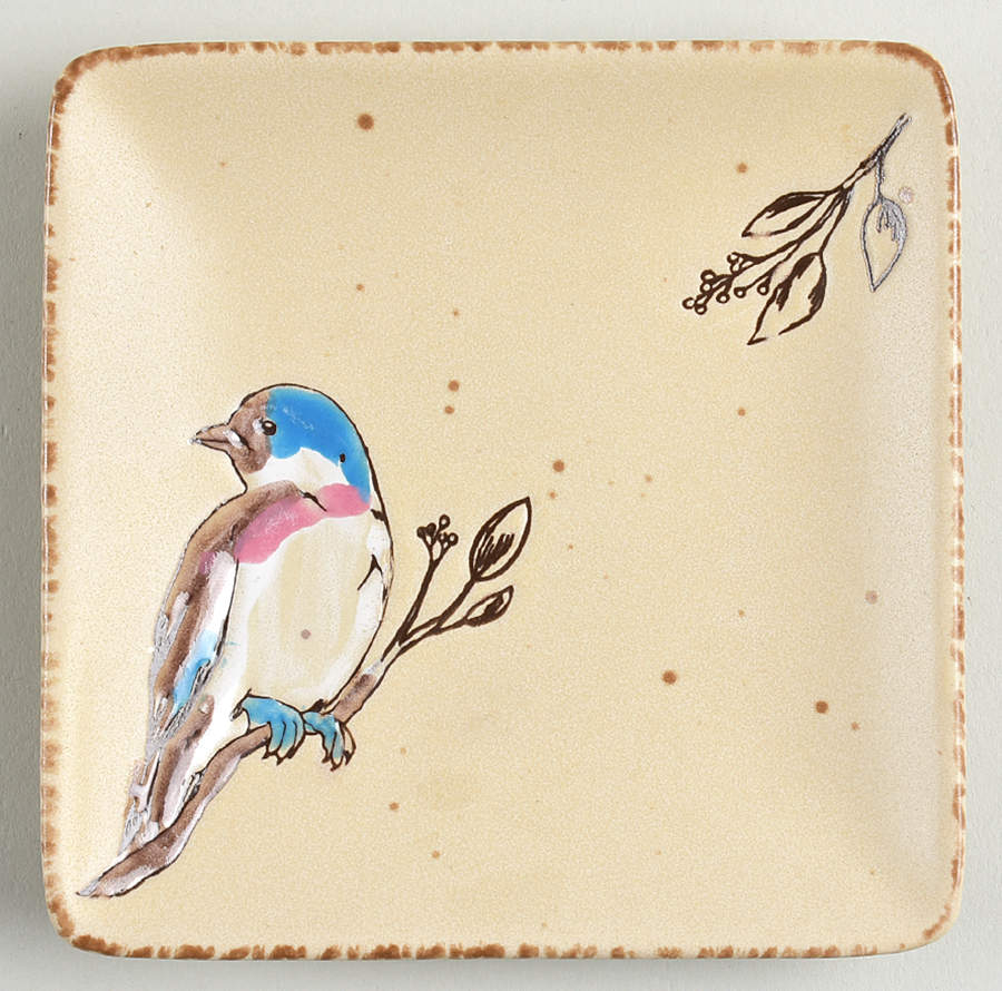 Spring Bird Square Appetizer Plate by Spectrum-1