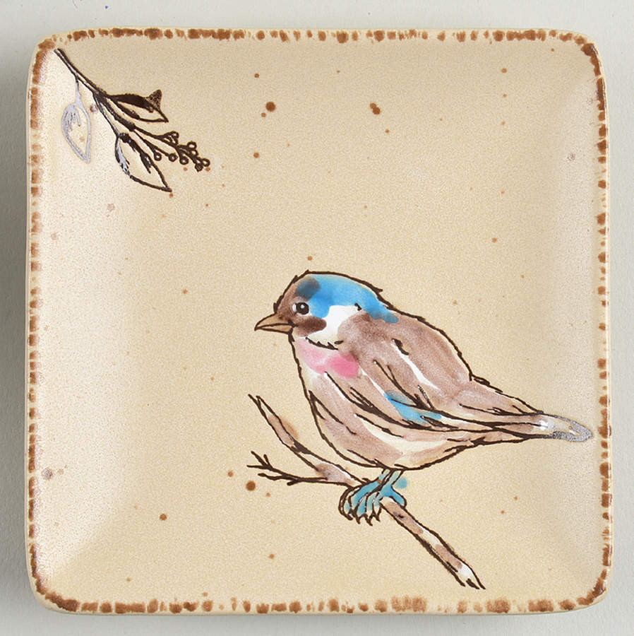 Spring Bird Square Appetizer Plate by Spectrum-1